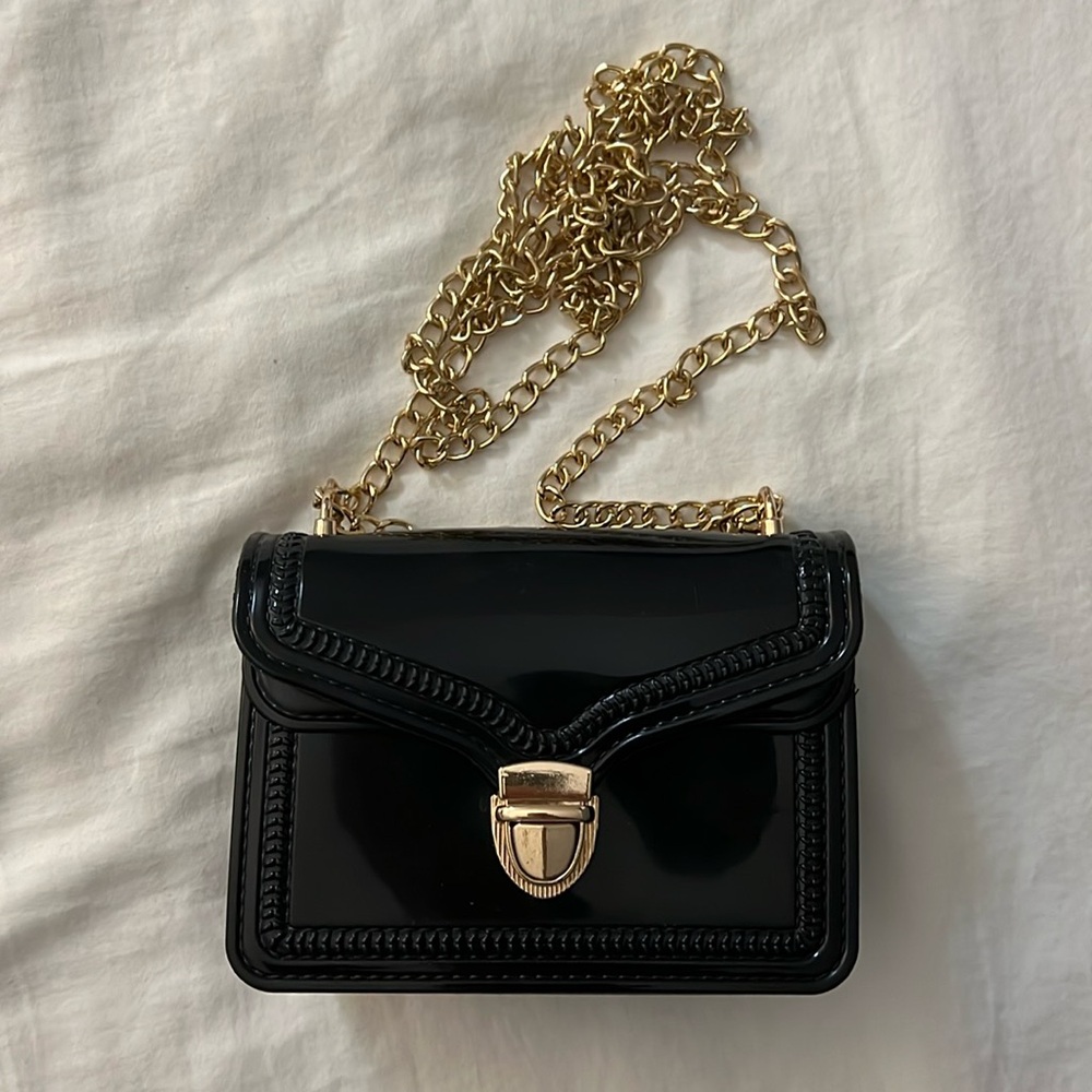 Unbranded Mini Jelly Black Purse